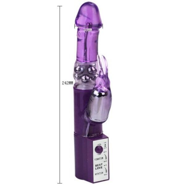 Wibrator rabbit Baile Hot Lady II z perełkami w trzonie i wypustką do stymulacji łechtaczki w kształcie króliczka