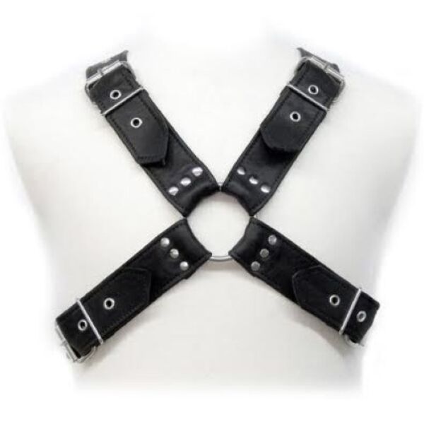Męska uprząż BDSM Leather Body z paskami