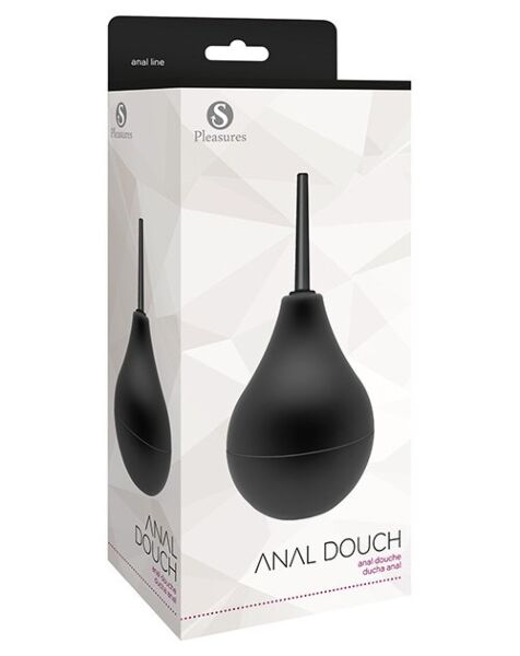Irygator analny S Pleasures Anal Douch Black z gruszką i kaniulą