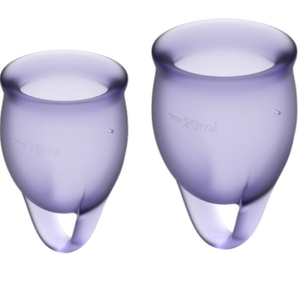 Dwa kubeczki menstruacyjne Satisfyer Feel Confident, 15 i 20 ml