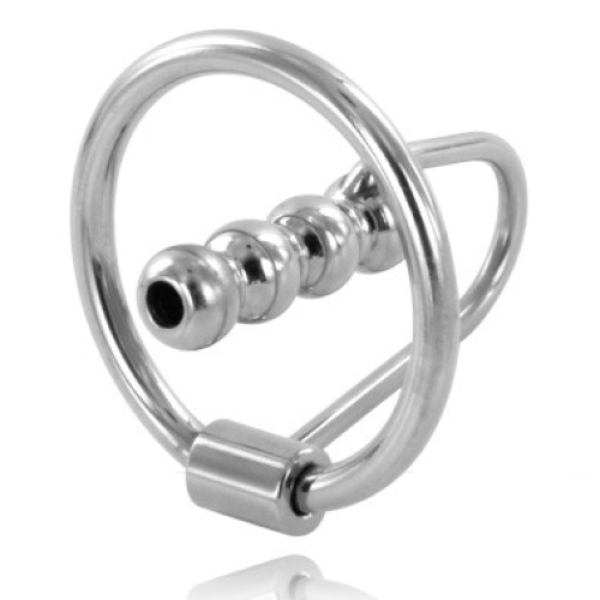 Pierścień na żołądź Metal Hard 30 mm z plugiem uretralnym