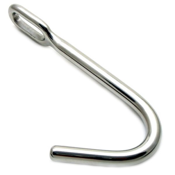 Hak analny Metal Hard Anal Bondage Hook z kółkiem na prostym odcinku