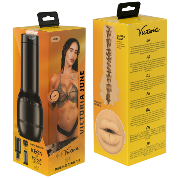 Masturbator KIIROO Feel Victoria June Mouth w kształcie ust i warg, w obudowie