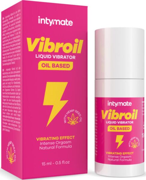 Opakowanie 15 ml olejku intymnego Intymate Vibroil marki IntimateLine