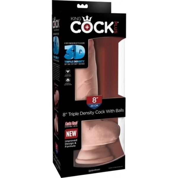 Realistyczne dildo King Cock Plus Triple Density marki Pipedream z przyssawką u podstawy