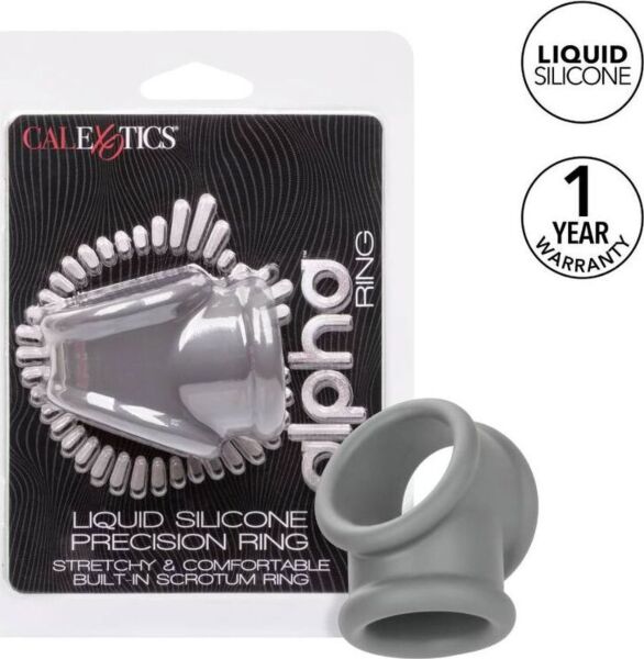 Pierścień erekcyjny CalExotics Alpha Precision Ring, szary, z dwoma połączonymi pierścieniami