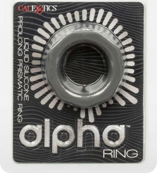 Pierścień erekcyjny CalExotics Alpha Prolong Prismatic Ring z szarego silikonu