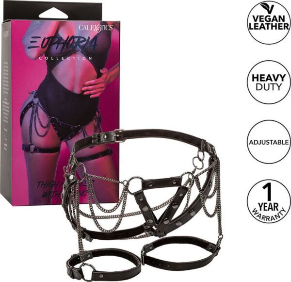 Uprząż na udo CalExotics Euphoria z metalowymi łańcuchami