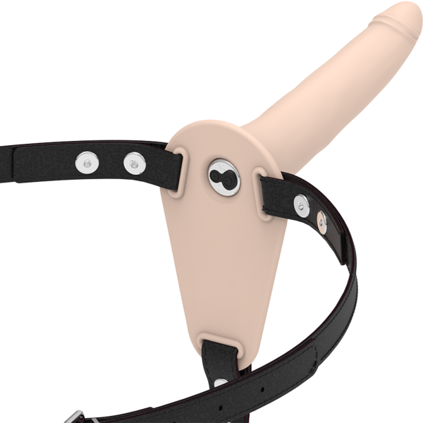 Uprząż strap-on z wibratorem Fetish Submissive 15 cm z silikonu, z elastycznym pasem