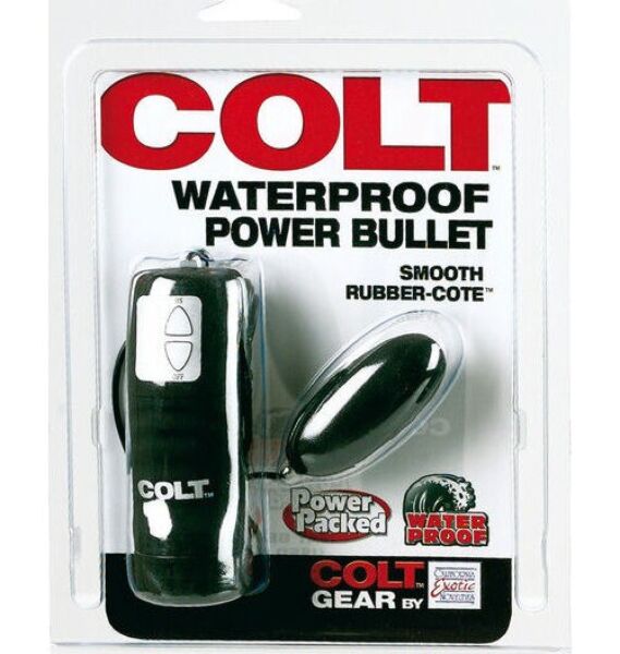 Czarny CalExotics Colt Waterproof Power Bullet z pilotem połączonym kablem