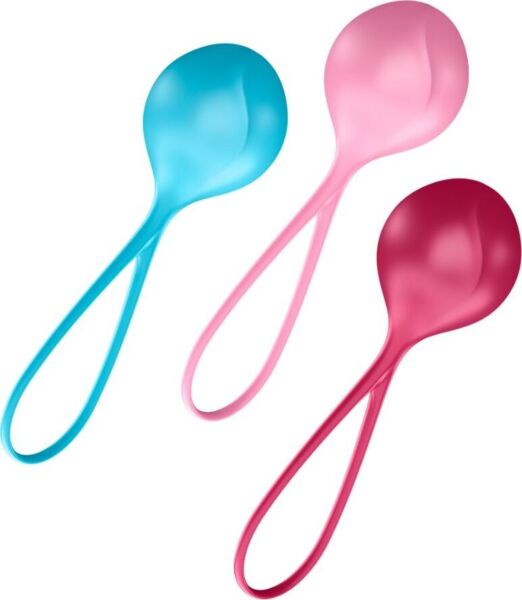 Zestaw kulek Kegla Satisfyer Loveballs Training Set 3 z silikonu
