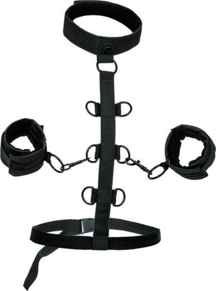 Zestaw do bondage CalExotics Boundless Collar z obrożą, mankietami i paskami