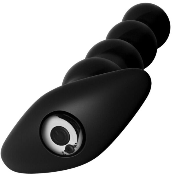 Czarne kulki analne Anal Fantasy Elite Rechargeable Anal Beads ze stopniowo zwiększającymi się kulkami i szeroką podstawą