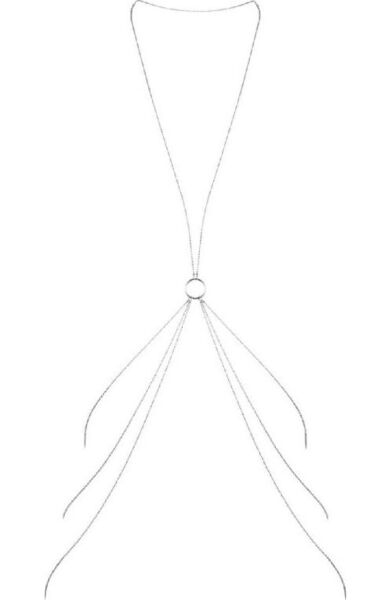 Łańcuszek do ciała Bijoux Indiscrets Magnifique 8 Body Chain, srebrny, w kształcie 8