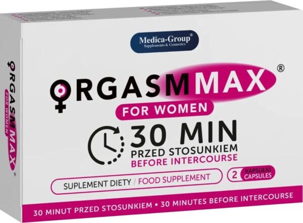 Opakowanie kapsułek Orgasm Max For Women Capsules od Medica Group