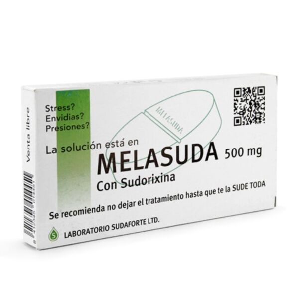 Pudełko cukierków Melasuda 500 mg od Diablo Picante, wyglądające jak opakowanie leku