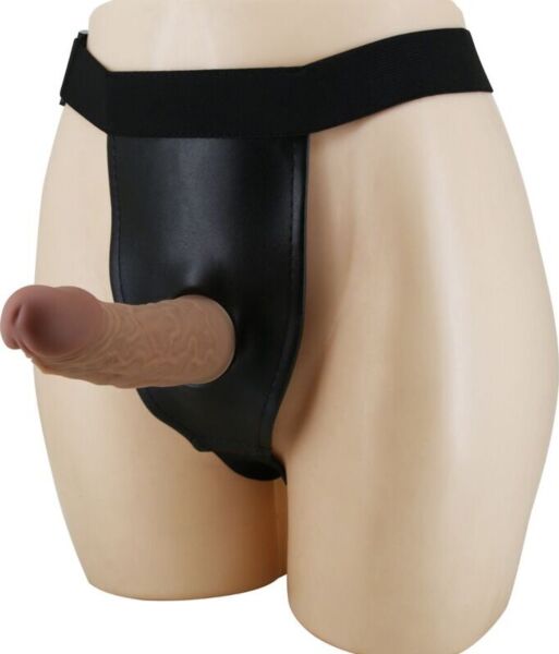 Uprząż strap-on Pretty Love z brązowym marmurkowym dildo