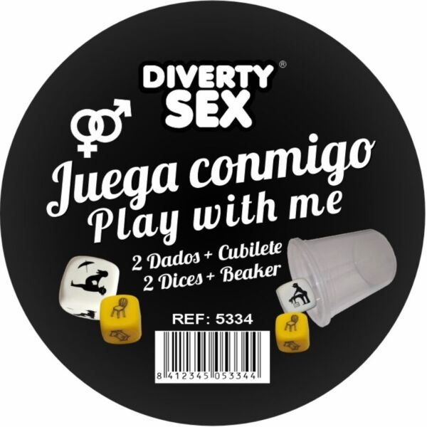 Gra w erotyczne kości Diablo Picante Juega conmigo z dwiema kośćmi i przezroczystym kubkiem