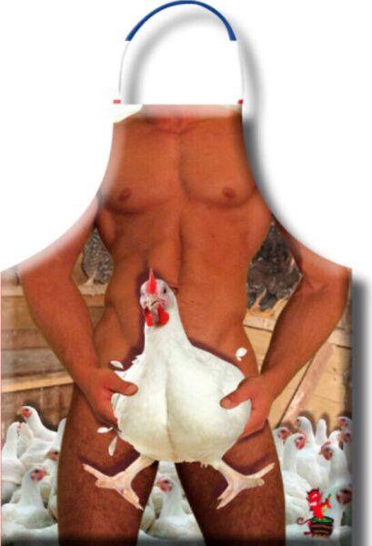 Fartuch erotyczny Diablo Picante Gallina z zabawnymi i erotycznymi rysunkami