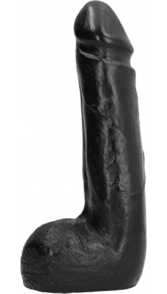 Czarne dildo All Black 20 cm o półrealistycznym wyglądzie