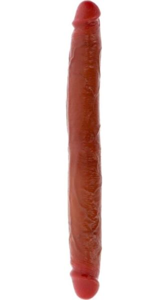 Podwójne dildo silikonowe ToyJoy Get Real Skin z ruchomym napletkiem