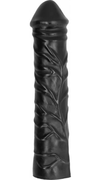 Realistyczne dildo All Black AB19 Drag, czarne, z grubymi żyłami