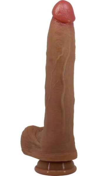 Dildo realistyczne Pretty Love BW-008131-1 z silikonu, z jądrami i przyssawką u nasady