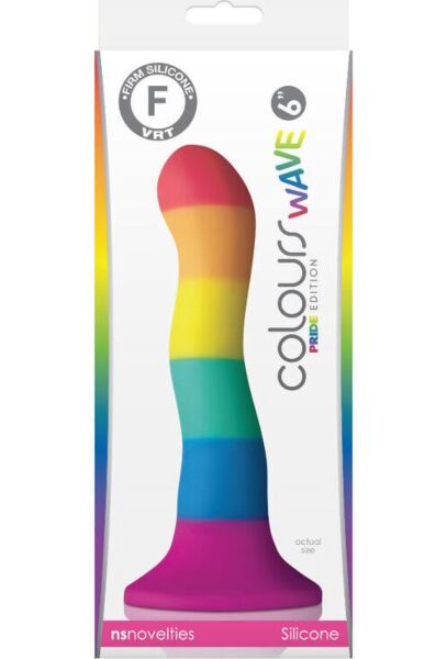 Dildo NS Novelties Pride Wave 17 cm, silikonowe, z przyssawką w podstawie