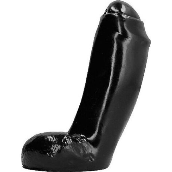 Dildo realistyczne All Black AB46 Big Bird, czarne, z prostym trzonem i jądrami