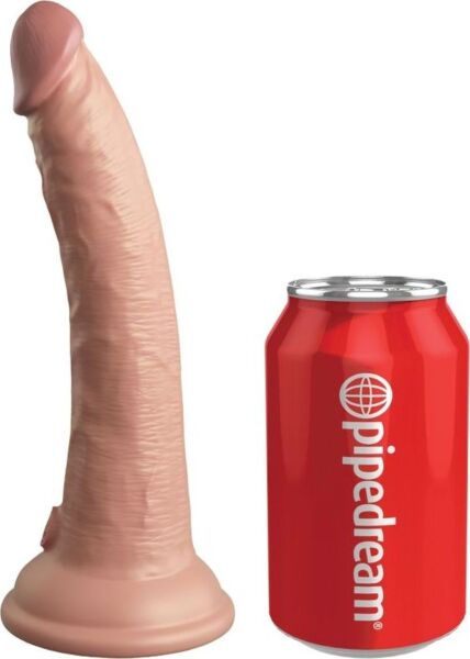 Realistyczne dildo wibrator King Cock Elite z pilotem i przyssawką u podstawy