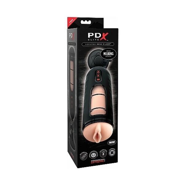 Masturbator PDX Elite Mega Milker marki Pipedream z automatyczną kompresją, przezroczystym okienkiem i przyssawką