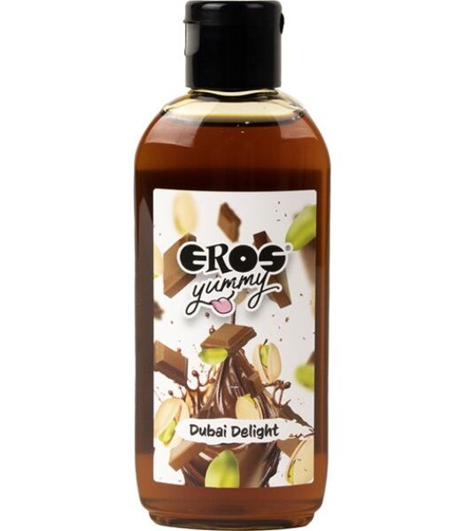 Butelka 100 ml lubrykantu smakowego Eros Yummy Dubai Delight o smaku czekolady i pistacji