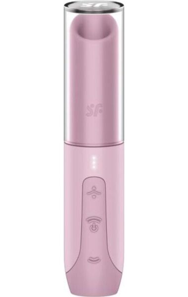 Stymulator ssący łechtaczki Satisfyer Secret Kiss w kolorze różowym, o kształcie przypominającym szminkę