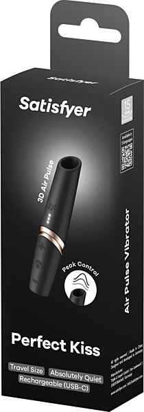 Stymulator ssący łechtaczki Satisfyer Perfect Kiss w kolorze czarnym ze złotem