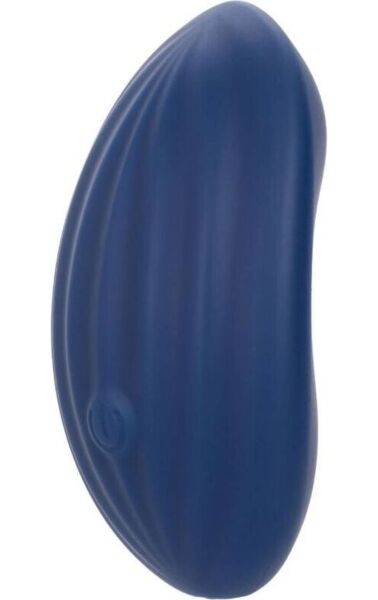 Masażer wibracyjny CalExotics Cashmere Velvet Curve z płynnego silikonu z prążkowaną powierzchnią