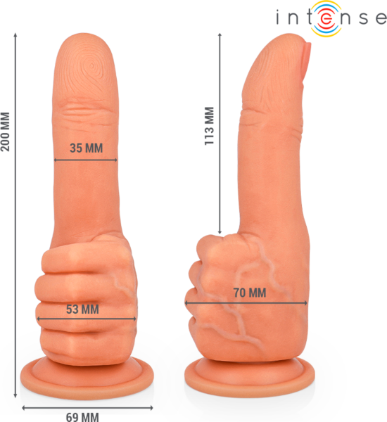 Dildo Intense Bender w kształcie dłoni z podstawą z przyssawką