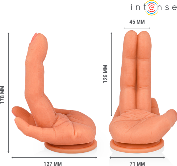 Dildo do punktu G Intense Leela w kształcie dłoni, z przyssawką u podstawy