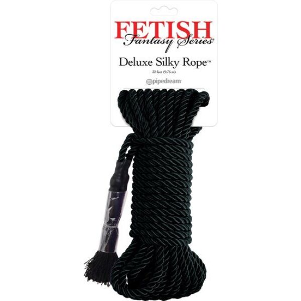 Czarna lina do bondage Pipedream Black Deluxe Silk Rope