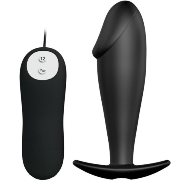 Wibrujący korek analny Pretty Love BI-040040 w kolorze czarnym