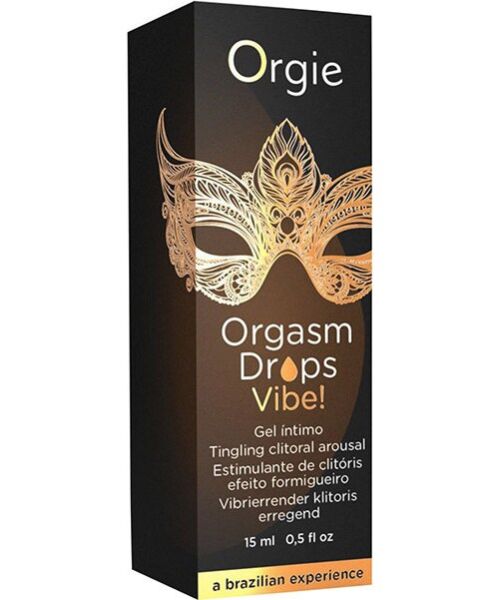 Szklana buteleczka z zakraplaczem 15 ml z żelem stymulującym łechtaczkę Orgie Orgasm Drops Vibe