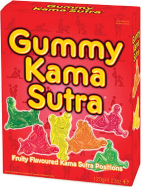 Opakowanie żelków Gummy Kama Sutra 120 g Spencer & Fleetwood w kształtach pozycji z Kamasutry