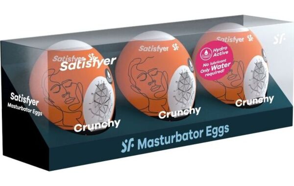 Zestaw trzech jajek-masturbatorów Satisfyer Naughty, Savage i Crunchy