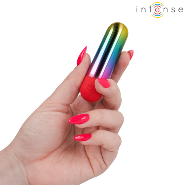 Wibrator pocisk Intense Debbie Rainbow z wielobarwnym, tęczowym wykończeniem