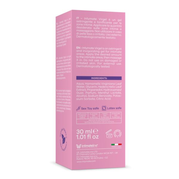 Opakowanie 30 ml żelu intymnego na bazie wody Intymate Virgel