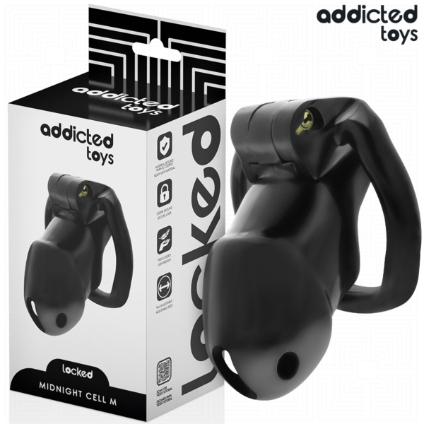 Klatka cnoty Addicted Toys Locked Mindnight Cell z pierścieniami i kluczami