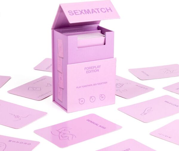Gra karciana dla par Sexmatch Foreplay Edition marki Secret Play, razem z pudełkiem