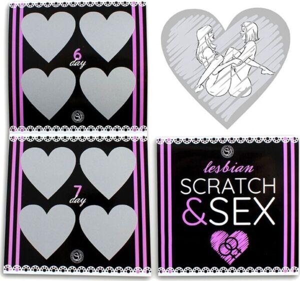 Gra zdrapkowa Secret Play Scratch & Sex Lesbian z pozycjami lesbijskimi dla par