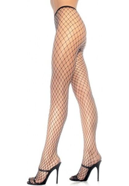 Rajstopy kabaretki Leg Avenue Xena Diamond Tights w kolorze czarnym, z szeroką siatką w romby