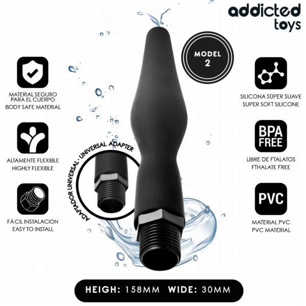 Irygator analny Addicted Toys Model 2 z uniwersalnym adapterem