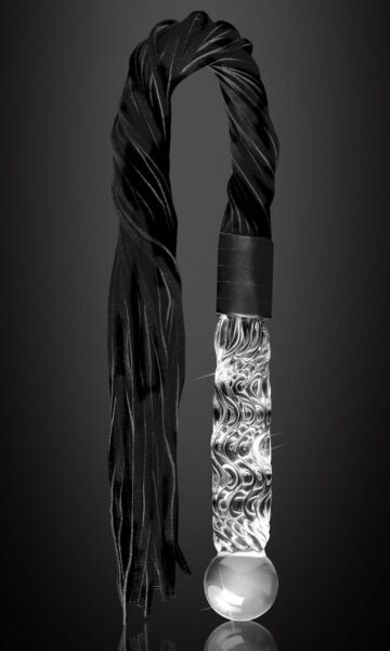 Korek analny z dmuchanego szkła Pipedream Icicles nr 38 z kitką